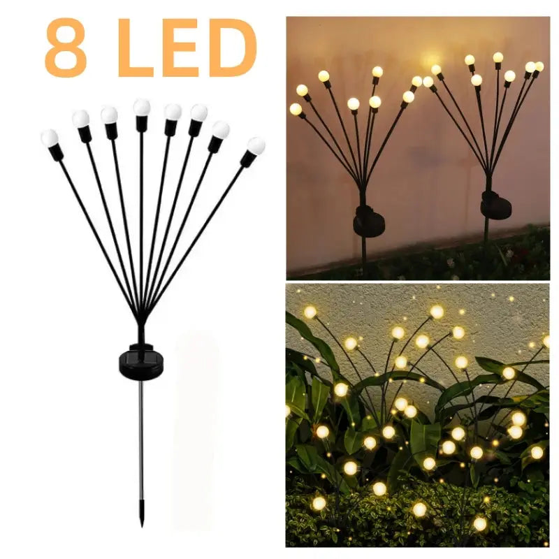 6/8/10 LED Solar Firefly Garden Lights - Waterproof for Patio & Pathway Decor