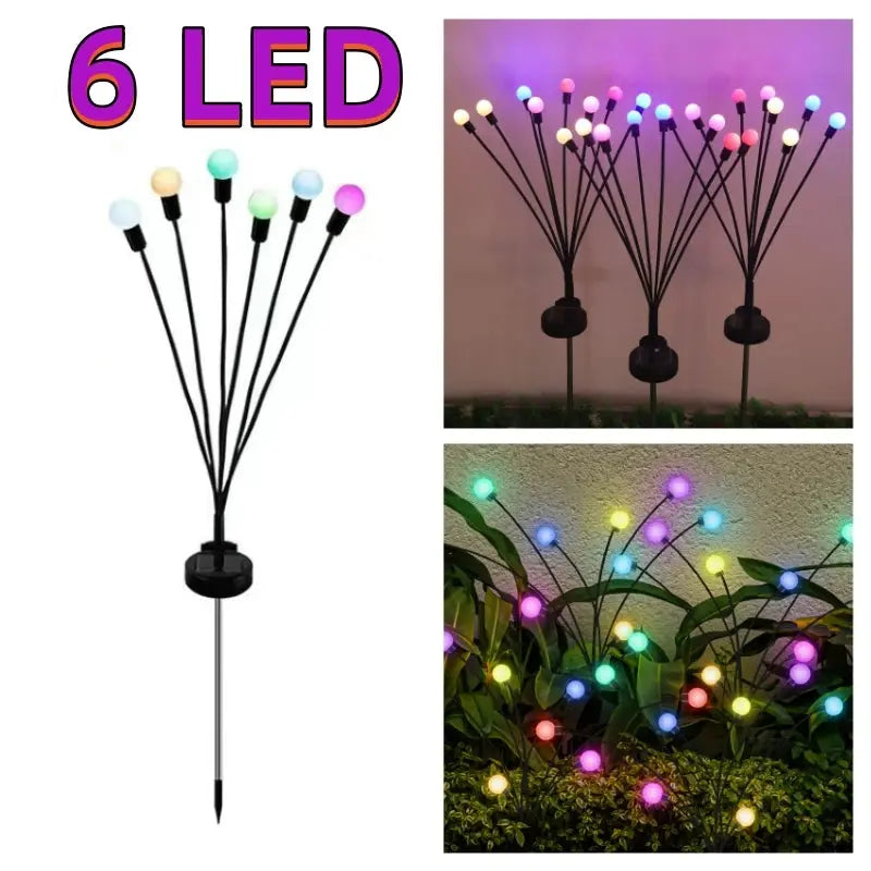 6/8/10 LED Solar Firefly Garden Lights - Waterproof for Patio & Pathway Decor