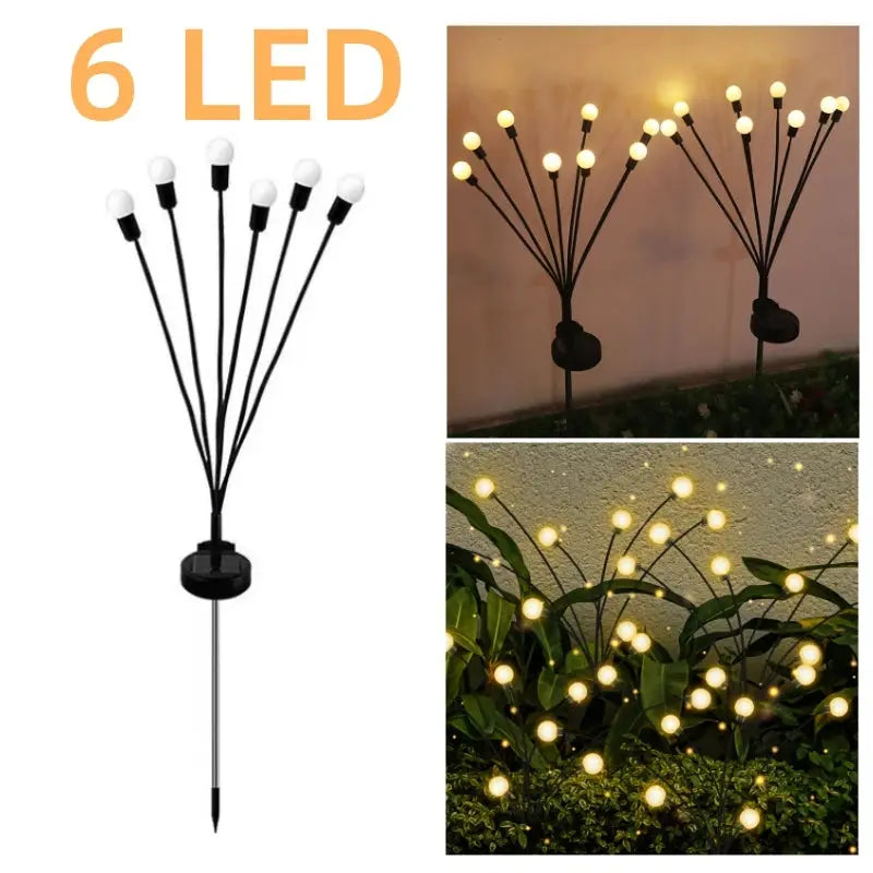 6/8/10 LED Solar Firefly Garden Lights - Waterproof for Patio & Pathway Decor