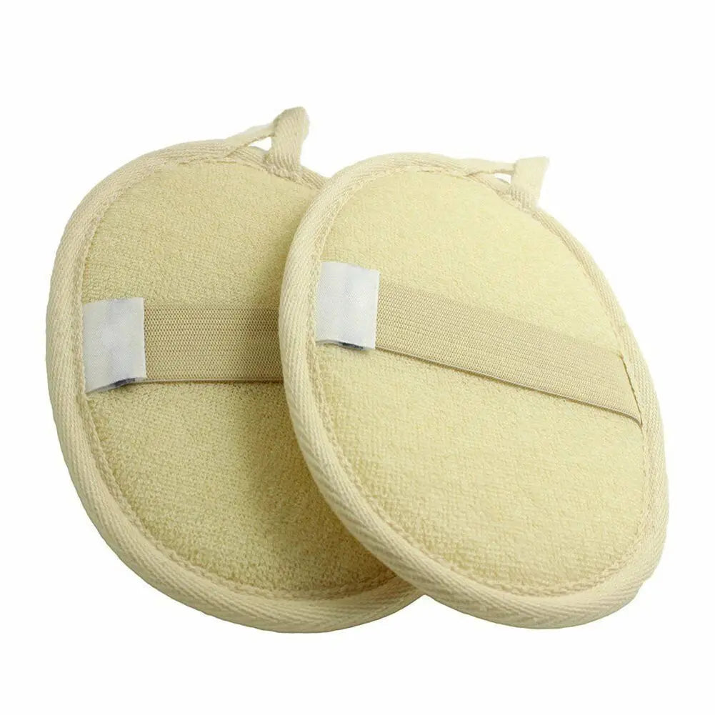 3 Pcs Natural Loofah Body Shower Scrubber Exfoliating Sponge with Hook Brownstick