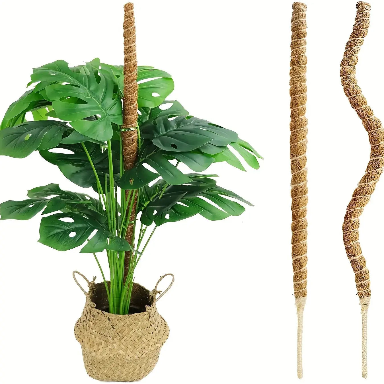 Tall Moss Pole for Monstera - 23.6/43.3 Inch Bendable Plant Stake Brownstick