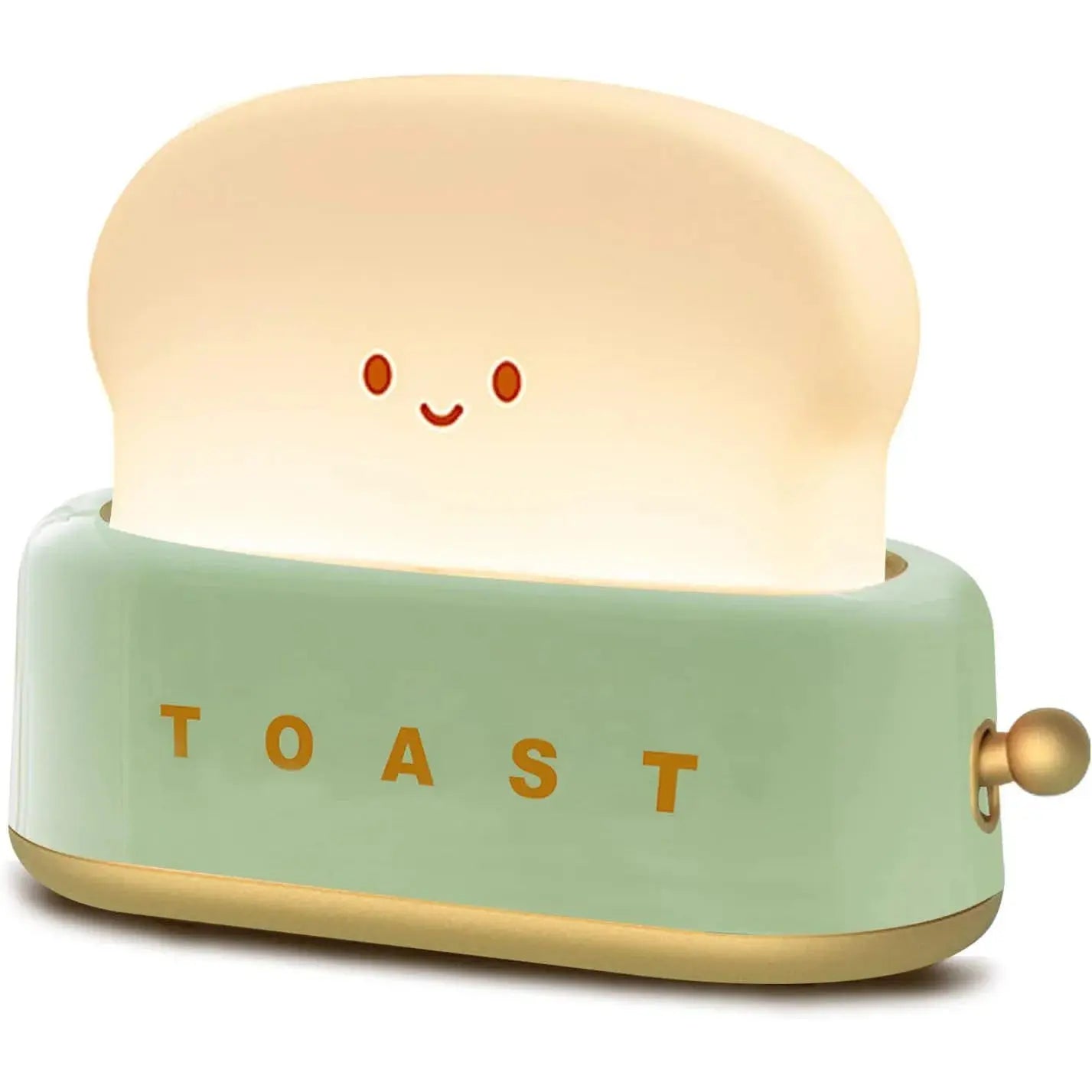 Bread Toast Cartoon LED Night Light - Cute Home Decor Table Lamp with Timer, Portable Tiny Lamp