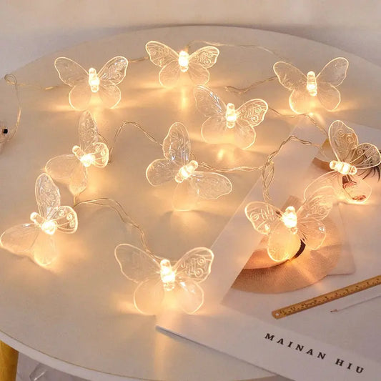 Butterfly String Lights – Transparent Fairy Garland for Party & Home Décor Brownstick