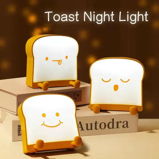 Cartoon Toast USB Night Light – An Adorable Bedside Lamp, Perfect for Gifting Brownstick