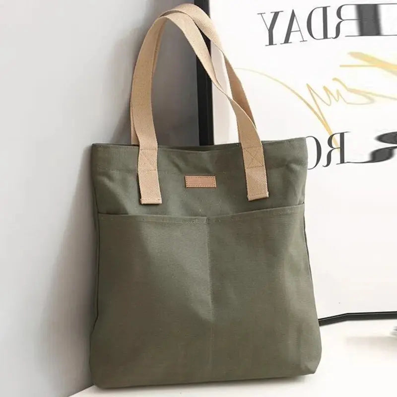 Eco-Friendly Canvas Tote Bag – Large Capacity Shopping & Book Bag Brownstick