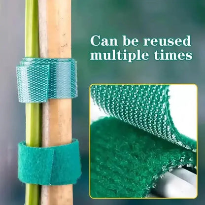 Garden Plant Support Tie – 10MM Self-Adhesive Reusable Nylon Tape Clip Brownstick