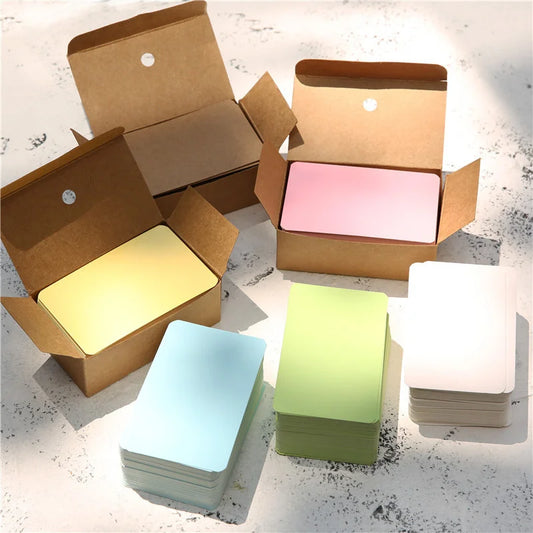 100pcs Kraft Paper Card Set – Versatile Blank Color Cards