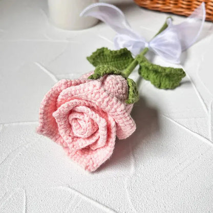 Hand-Knitted Tulip & Rose Crochet Bouquet – Perfect Gift & Home Decor - Brownstick