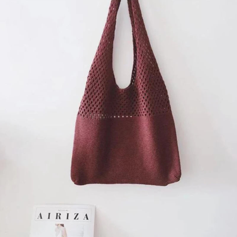 Vintage Hollow Woven Underarm Shoulder Bag for Women