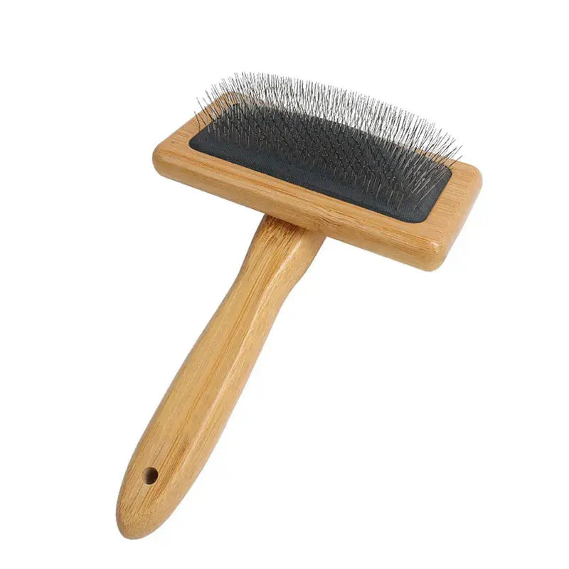 Pet Dog Brush Bamboo Comb Shedding Hair Remove Needle Cat Brush Combs Grooming Tool For Dog Pet Cleaning Supplies Accessories Brownstick