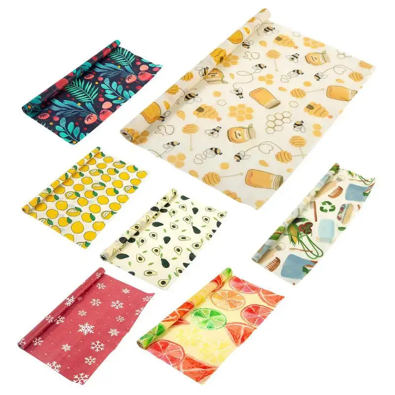 Reusable Beeswax Wraps - Eco-Friendly Kitchen Solution with Organic Patterns Brownstick