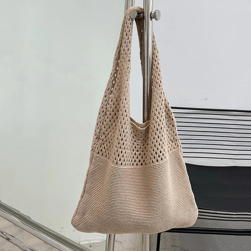 Vintage Hollow Woven Underarm Shoulder Bag for Women