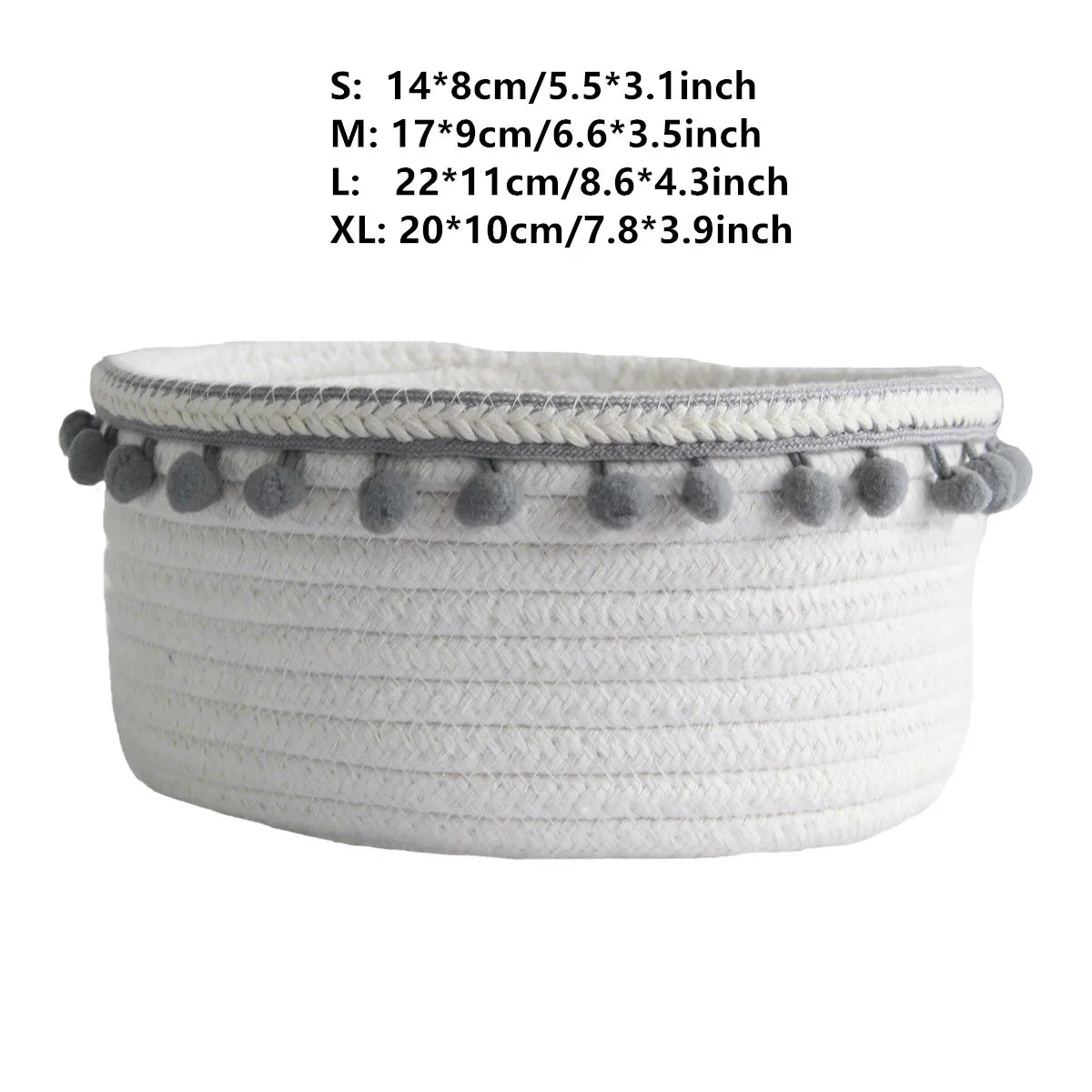 4-Piece Cotton Rope Storage Basket Set – Tasseled, Multipurpose Organizers