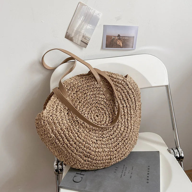 Straw Bags for Women – Large Capacity Rattan Shoulder Bag