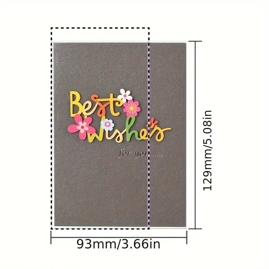 Universal Retro Wood Carving Patch Card Set – Mini Blessing Greeting Cards with Envelopes