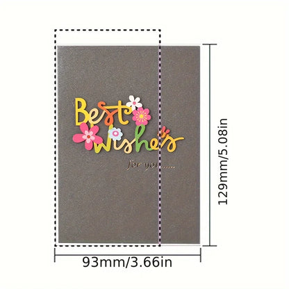 Universal Retro Wood Carving Patch Card Set – Mini Blessing Greeting Cards with Envelopes