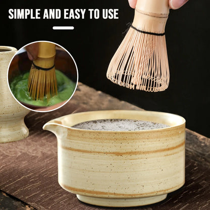 4-Piece Matcha Tea Set - Authentic Bamboo Whisk & Teaspoon 🍵