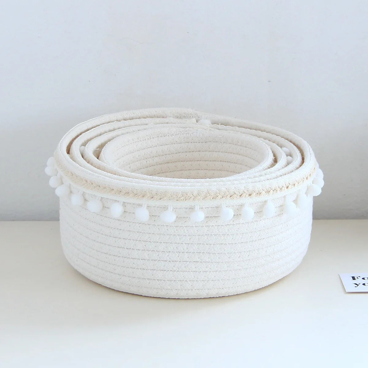 4-Piece Cotton Rope Storage Basket Set – Tasseled, Multipurpose Organizers