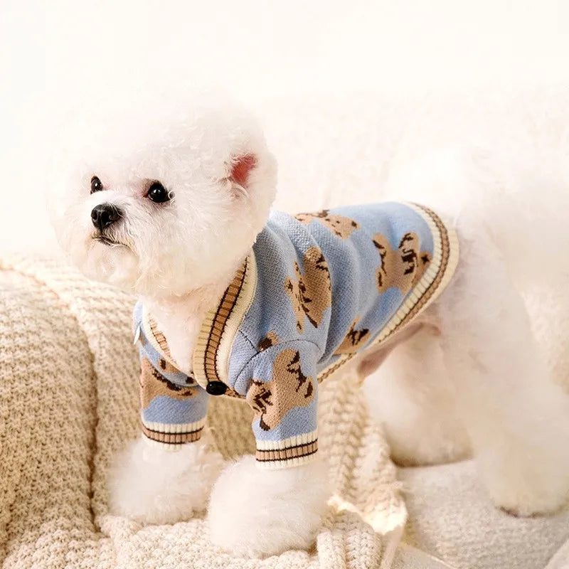 Cotton Knitted Sweater for Pets – Cute and Fashionable Cardigan for Dogs and Cats