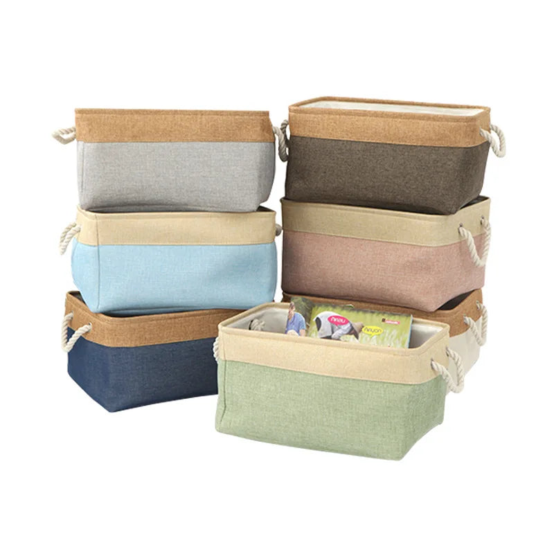 3 PCS Versatile Double-layered Linen Laundry Basket