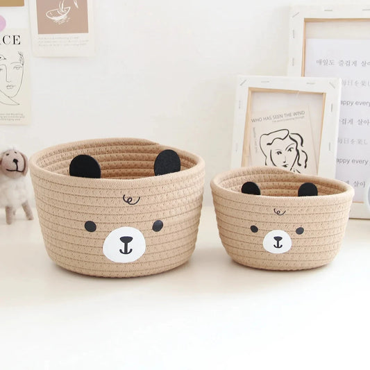 Cotton Rope Storage Baskets – Multi-purpose Decorative Desktop Organizer