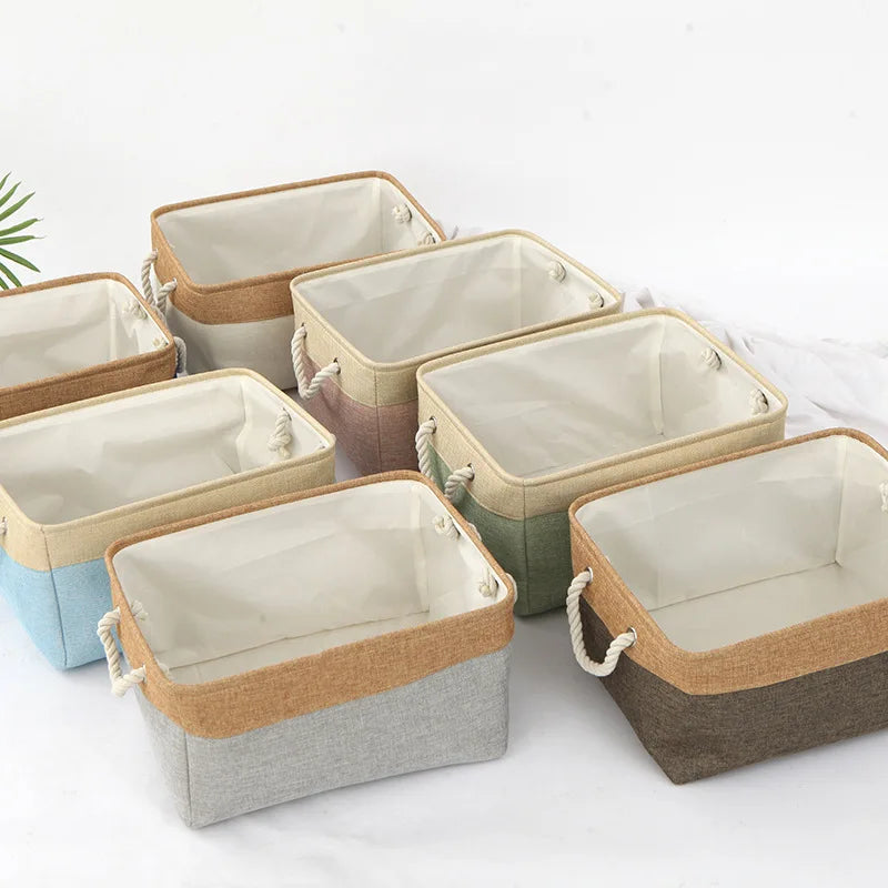 3 PCS Versatile Double-layered Linen Laundry Basket