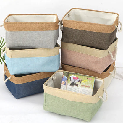 3 PCS Versatile Double-layered Linen Laundry Basket