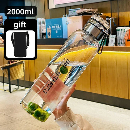 Glass Water Bottle – Transparent, Leakproof Drinkware for Milk, Juice, Tea | Outdoor Portable Cup