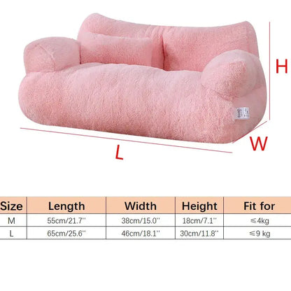 Super Soft Cat & Dog Bed - Washable, Non-Slip Sofa with Detachable Cover Brownstick