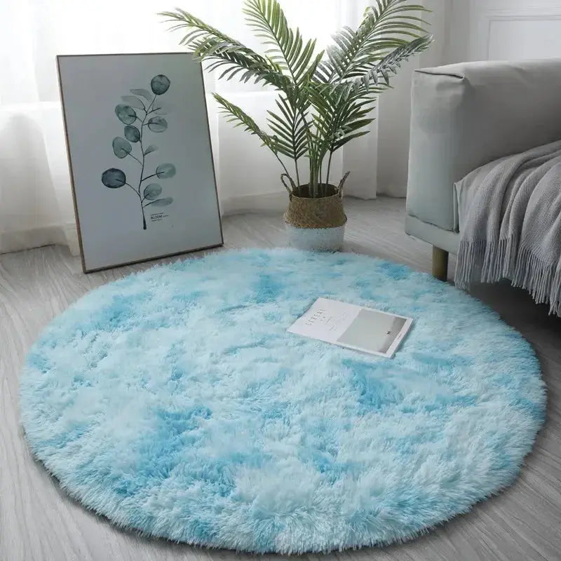 Super Soft Plush Round Rug – Fluffy White Carpet for Living Room & Bedroom