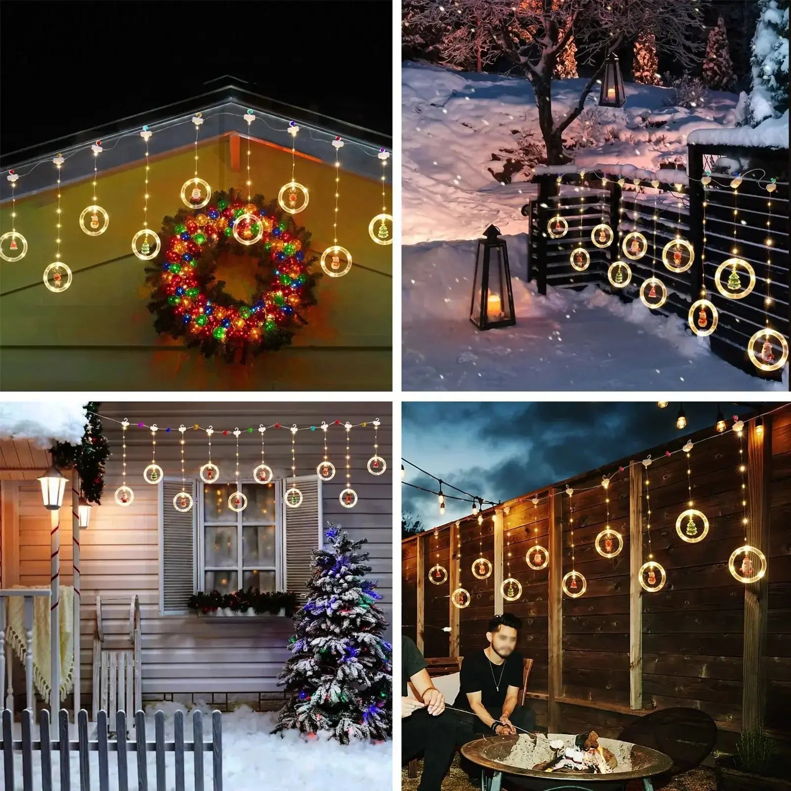 USB LED Christmas String Lights – Star & Santa Garland for Room Decor Brownstick