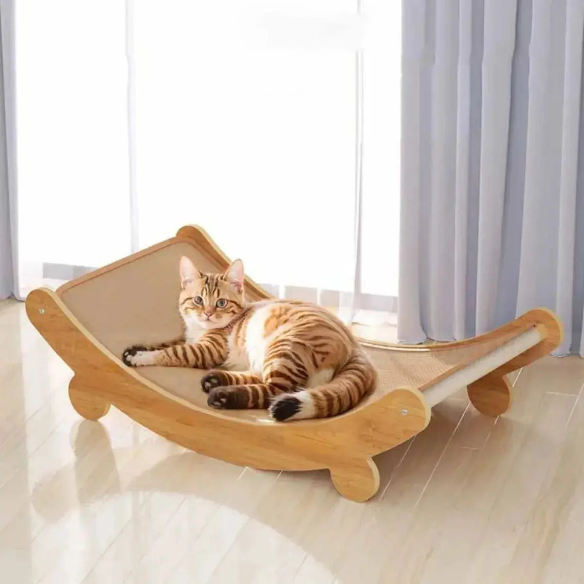 Wooden Cat Scratching Pad & Bed - Multifunctional, Wear-Resistant Board Brownstick