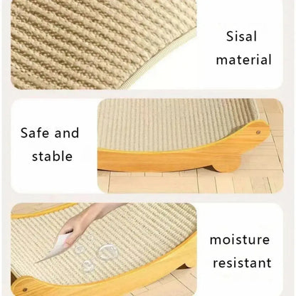 Wooden Cat Scratching Pad & Bed - Multifunctional, Wear-Resistant Board Brownstick