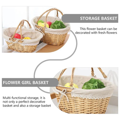 Woven Wicker Picnic Baskets - Stylish Storage Solutions for Home & Outdoors Brownstick