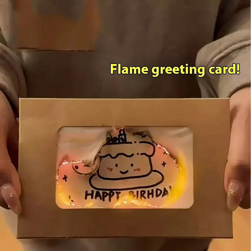 Flame Burning Greeting Card with Envelope